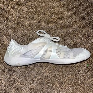 All white NFINITY indoor cheerleading sneakers